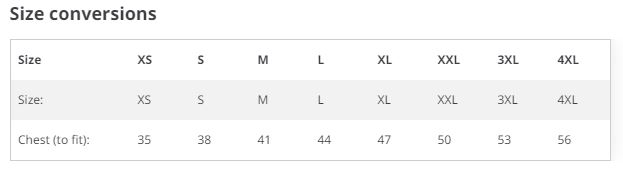 RS238 Sizing RS238 Sizing